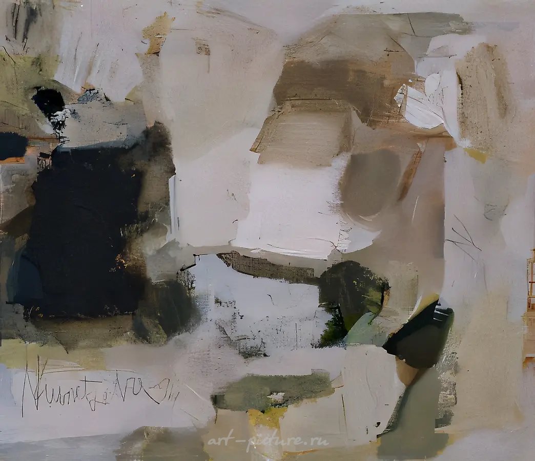 Белое и серое, 1994, холст, масло, акрил, 90x90
