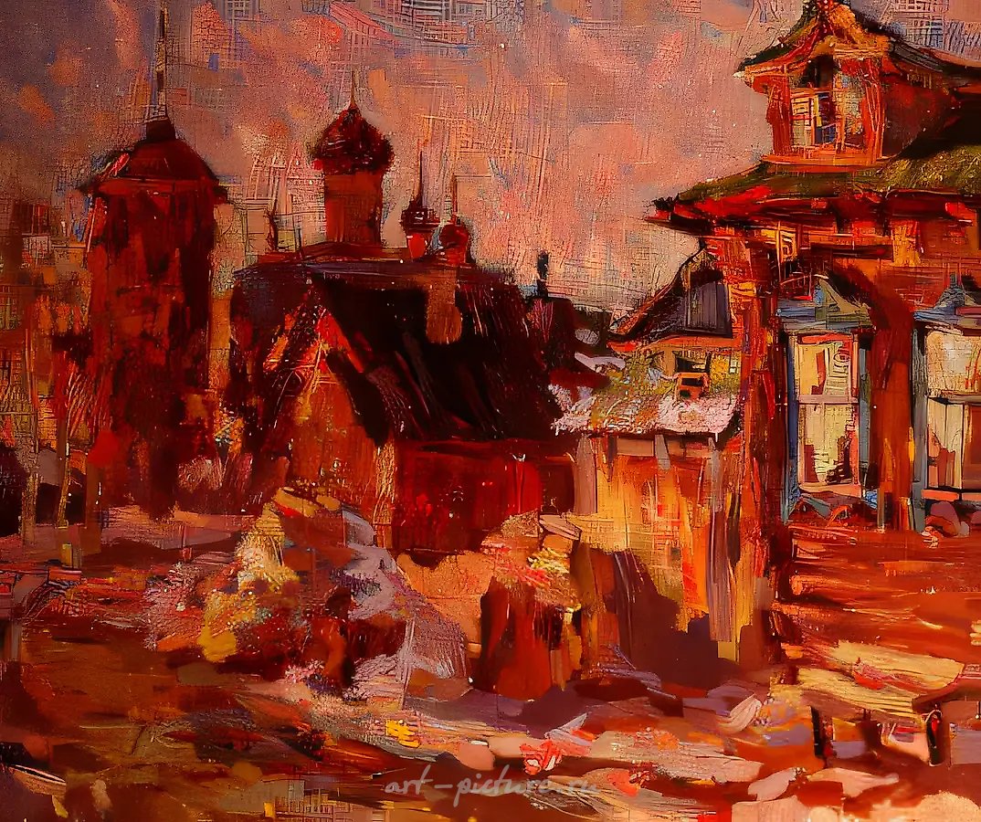 Закат в Переславле, 1996, холст, масло, 60 х 70 см