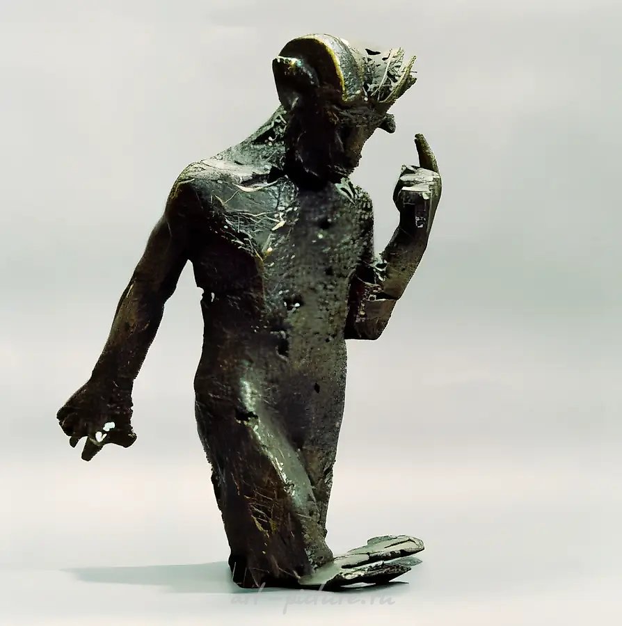 Фавн (идущий вверх по ручью), 1915, бронза, 41х31х20