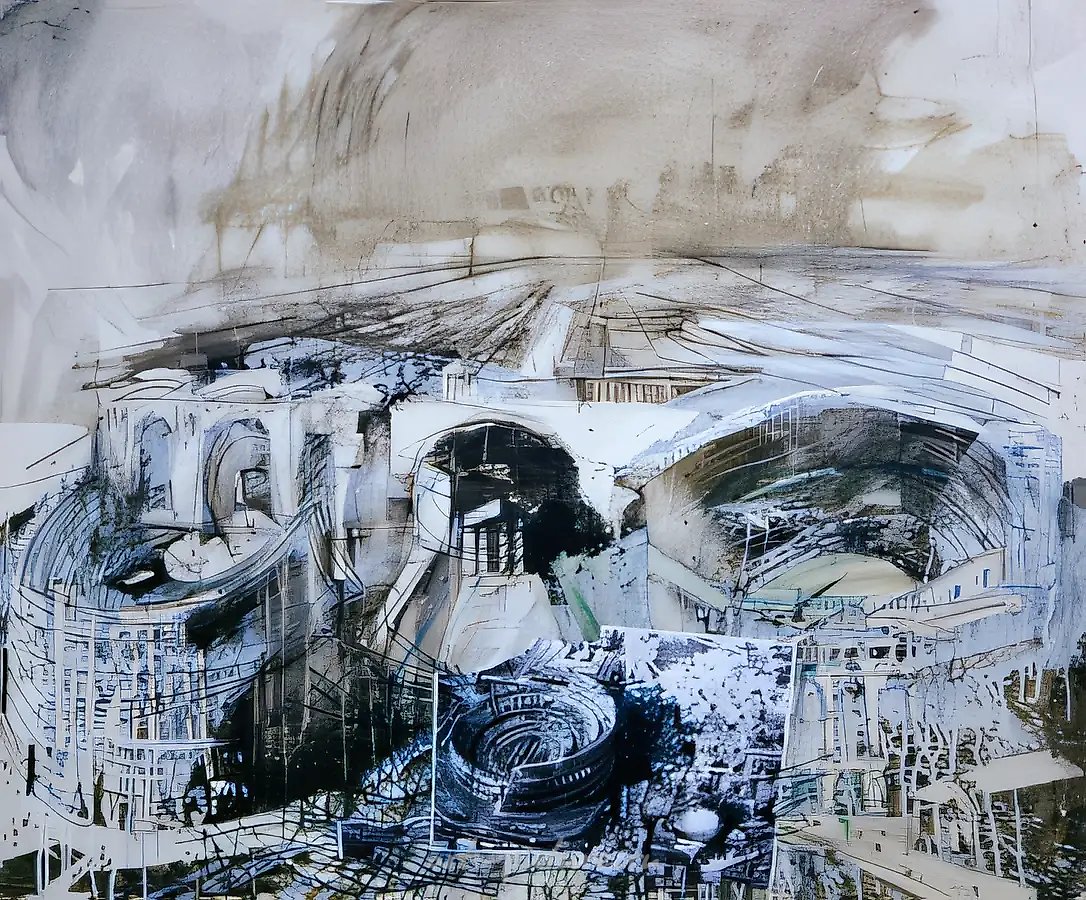 Архитектурная серия, 1995, смешанная техника, 105х120