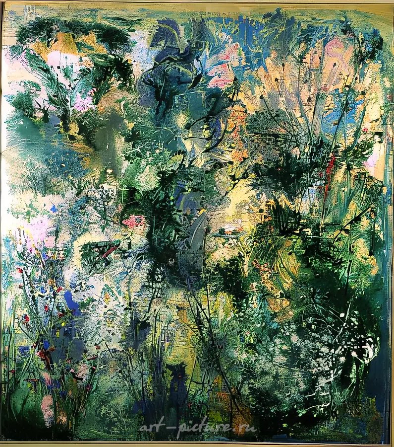 "Воспоминания черемухового рая" из цикла "Божественные проявления"., 1996,  холст, масло,  150 х 130  Коллекция галереи "Гороскоп".