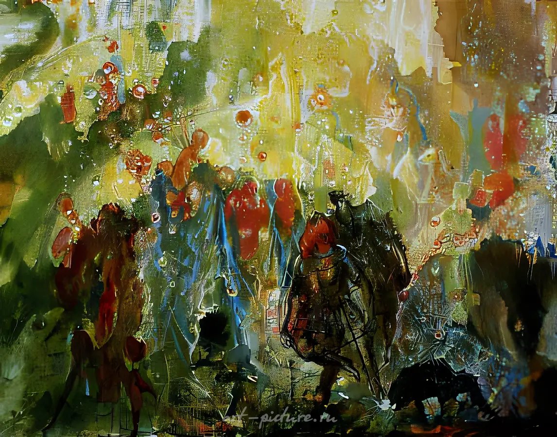 Судная гора. Фрагмент картины., 1996,  холст, масло,     Коллекция галереи "Гороскоп".