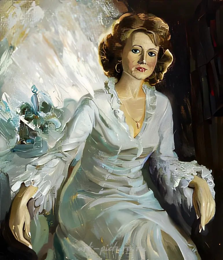 Портрат Катерины.(К. Корчагина), 1977, холст, масло,  100 х 90   Коллекция галереи "Гороскоп".