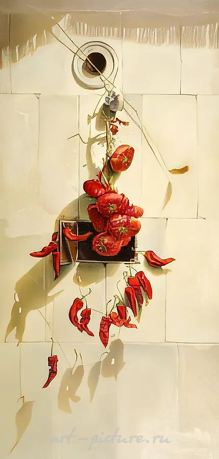 Вечерние тени, 1995, холст, акрил, 140х70