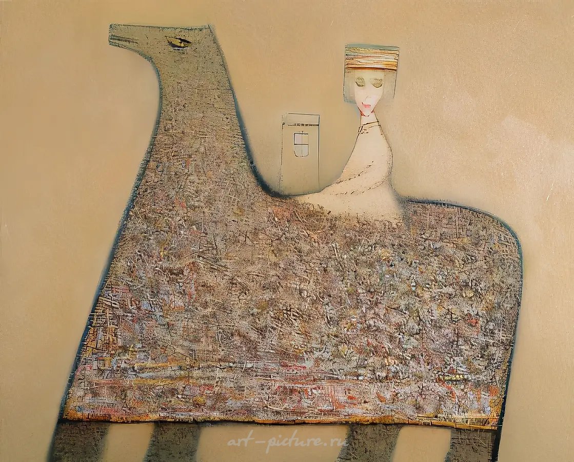 На коне, 1997, холст, масло, 85x100