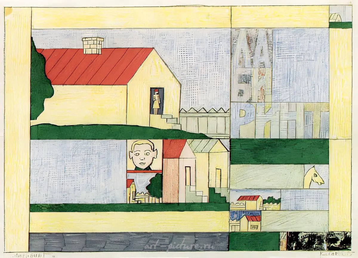 Лабиринт, 1965, бумага, цветные карандаши, 20x27