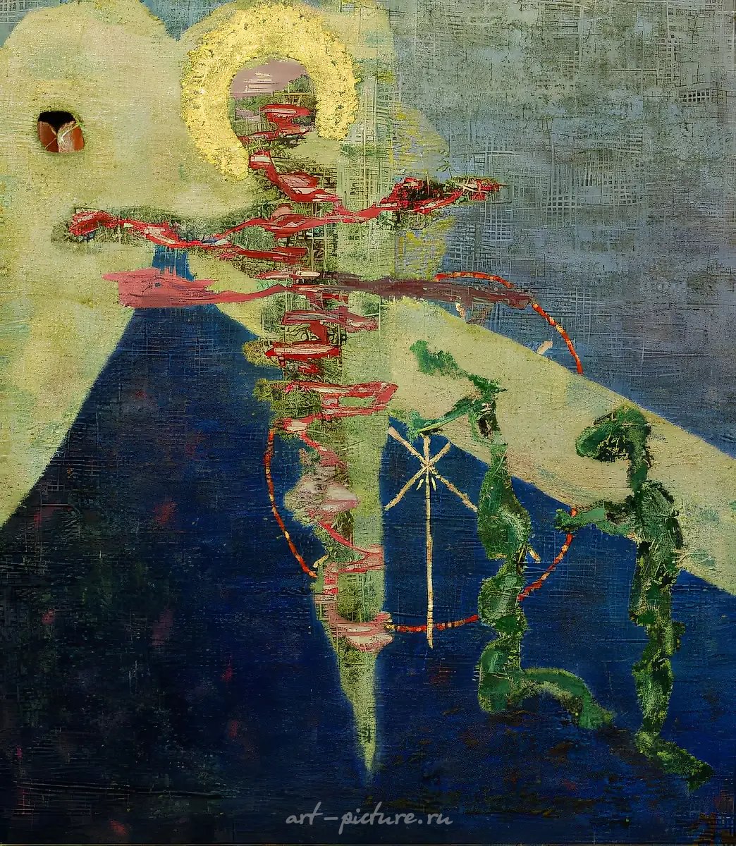 Творение, 1970, мешковина, масло, бронза, коллор, 116x105 Собственность автора