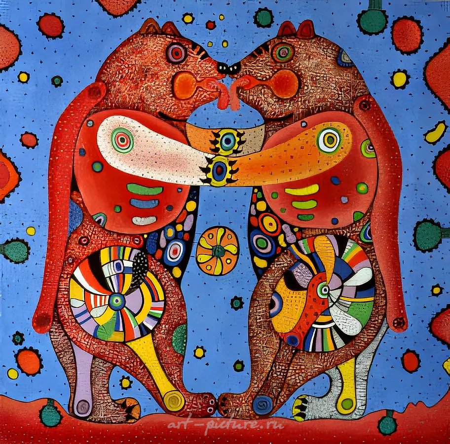 Медведи, 1994, холст, масло, 50x50. Частная коллекция, Финляндия