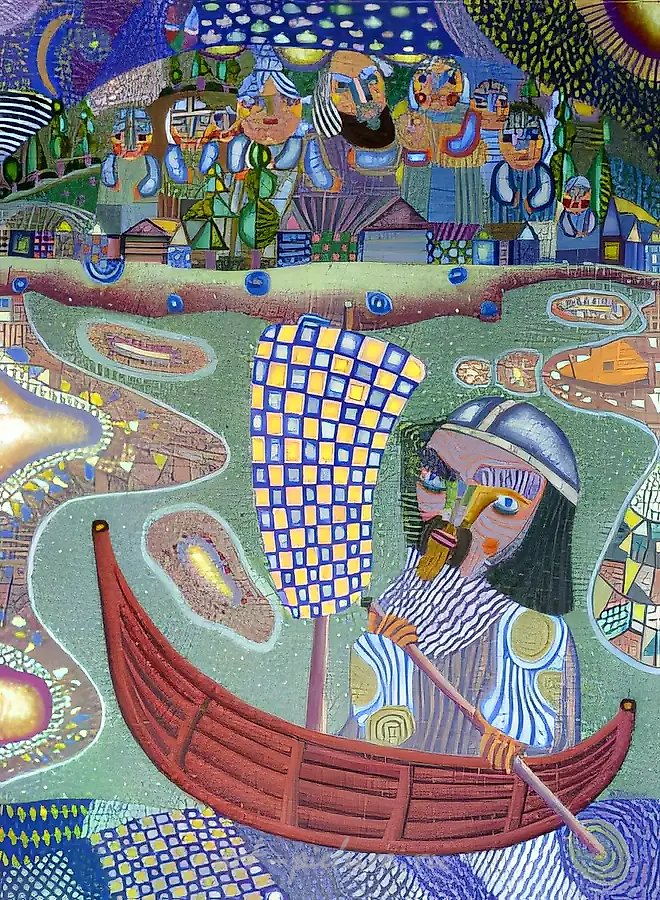 Прощание. Из серии «Калевала», 1997, холст, масло, 94x71. Собственность автора