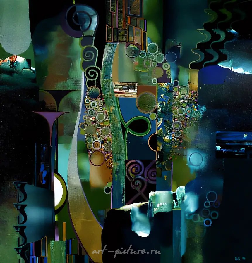 Вариация, 1994, акрил, картон, лак, 70x70. Частная коллекция