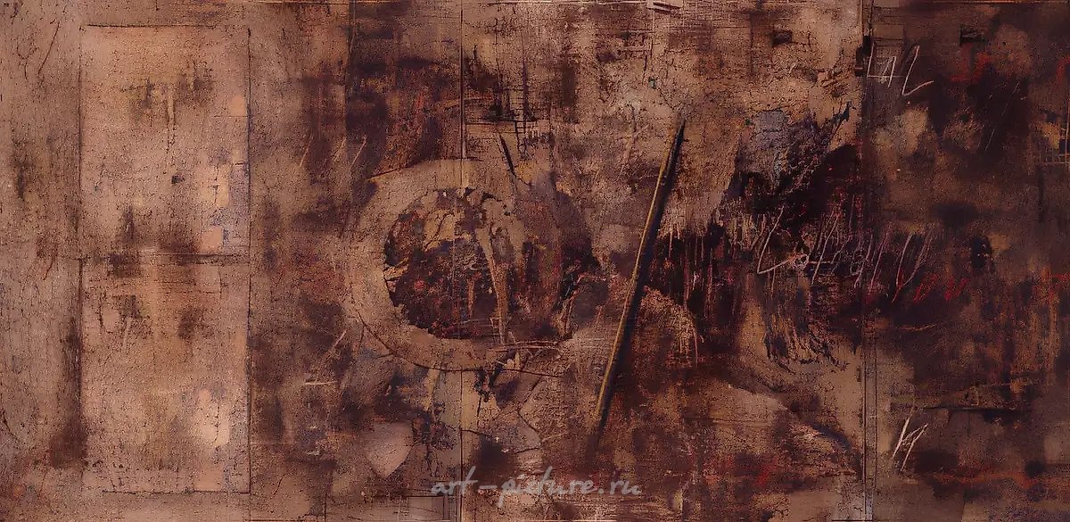 Серия "Картография" N1, 1996, бумага, смешанная техника, 64х29