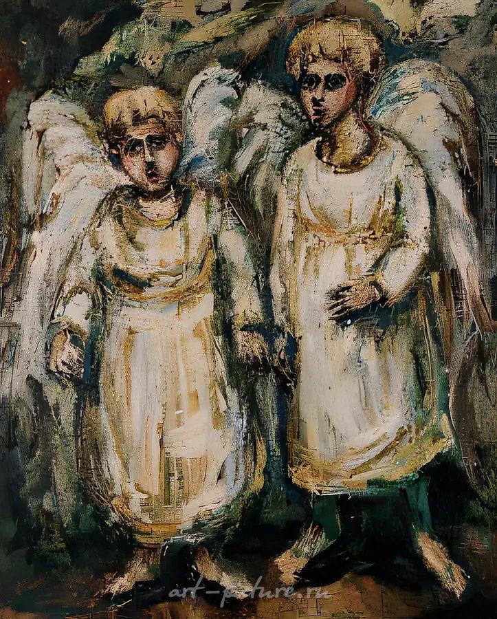 Поющие ангелы, 1996, холст, масло, 100х90