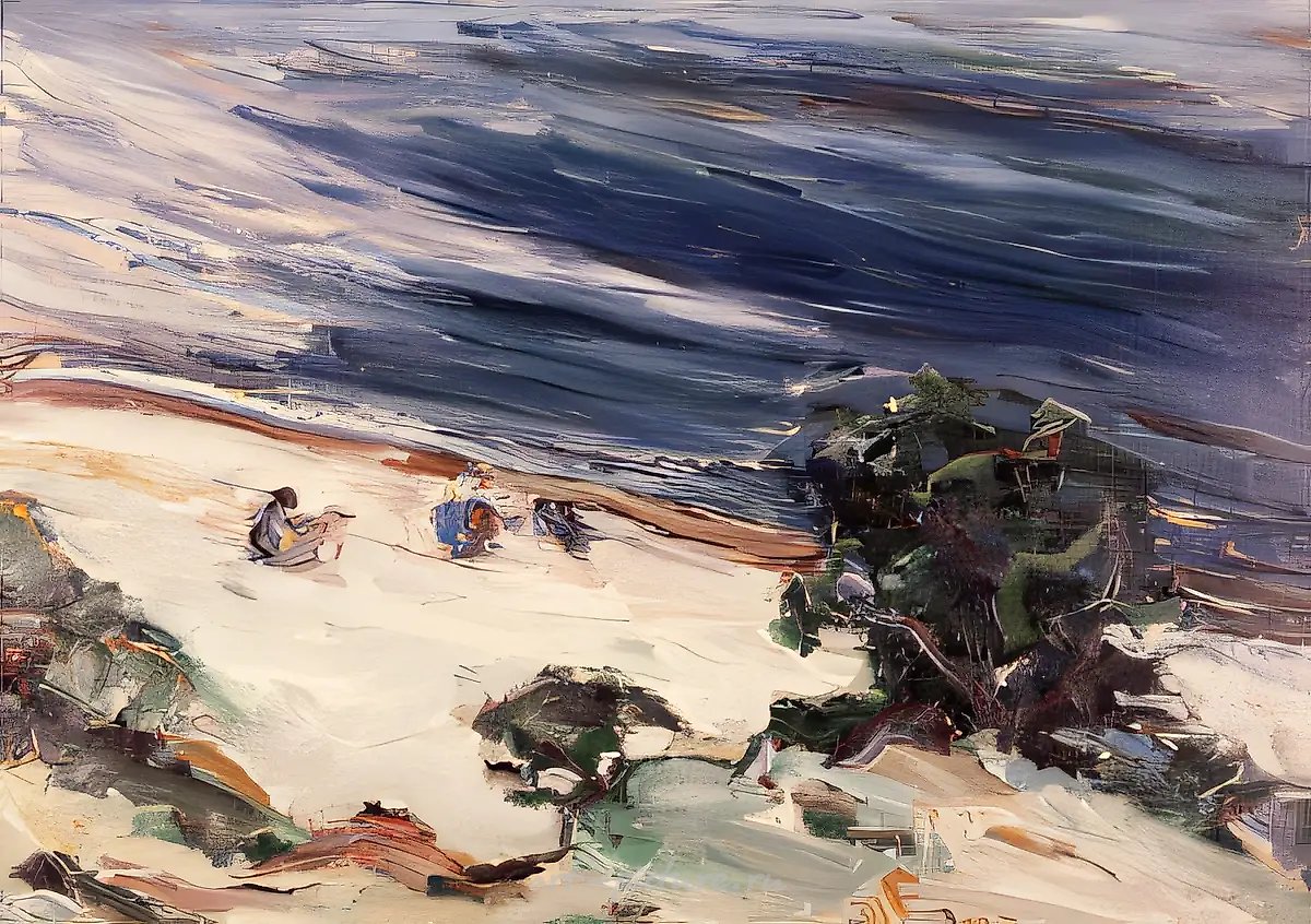 Берег моря, 1991, холст, масло, 60х80