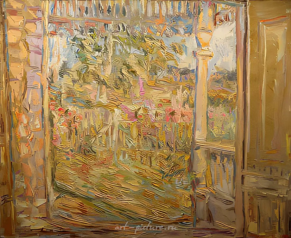 Открытые двери, 1990, масло на холсте, 100x120. Собственность автора