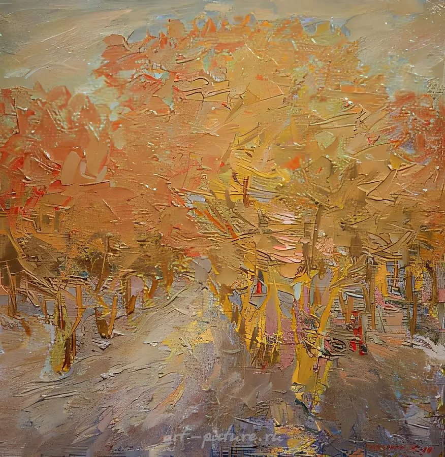 Сад в Давыдково, 1996, масло на холсте, 72x72. Собственность автора