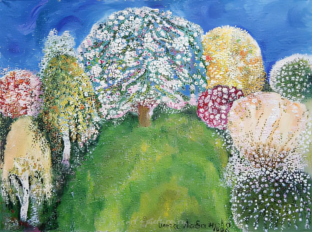 Лунная поляна, 1996, масло на холсте, 65x85