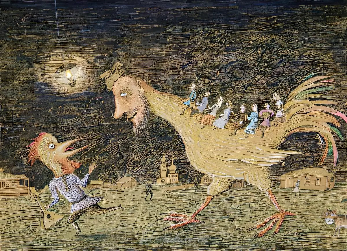 Петухи, 1993, смешанная техника, бумага, 140x190x30 см. Собственность автора
