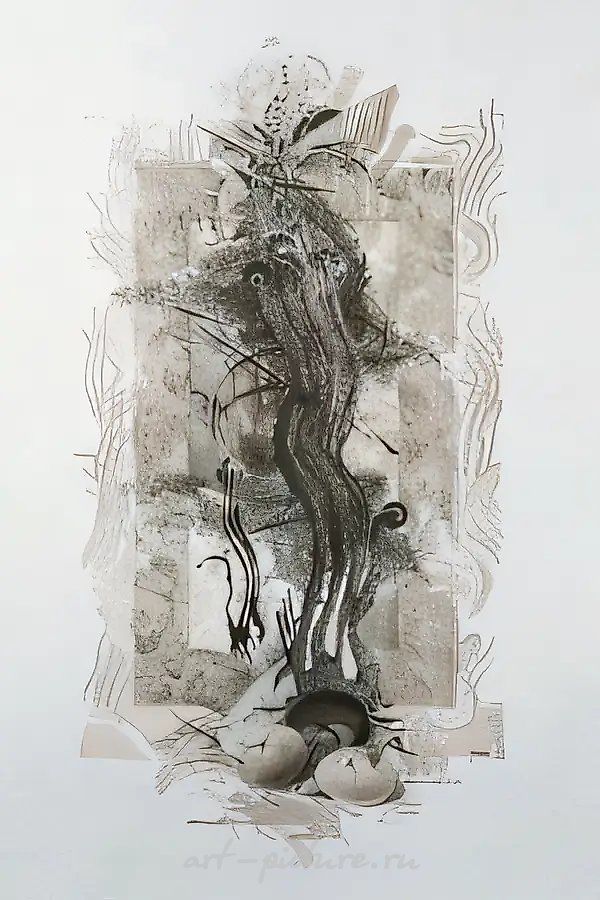 Гнездо, 1995, автолитография, 72,5х41,5 Собственность автора