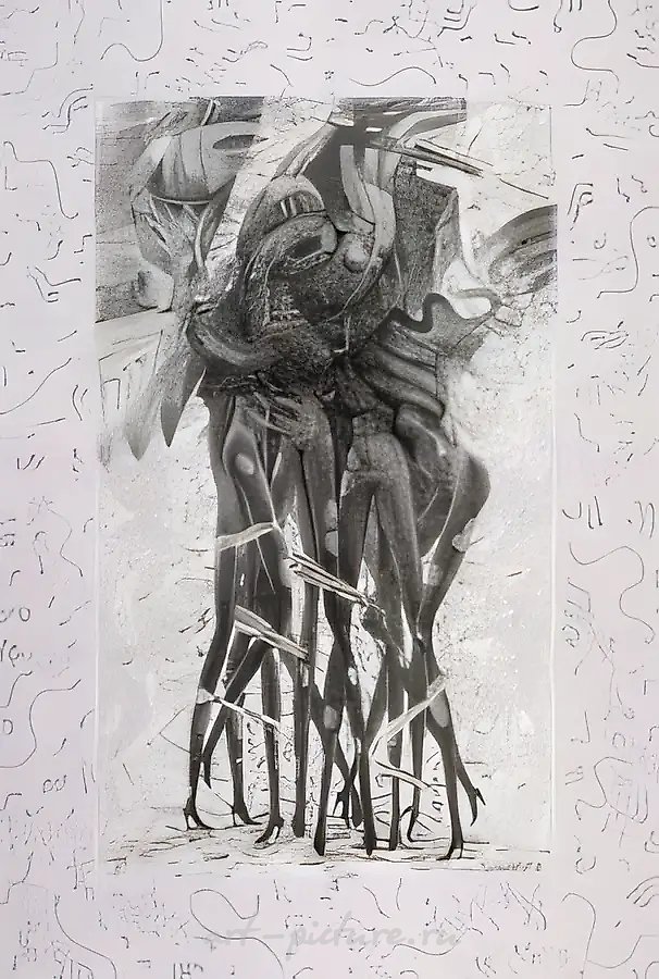 ..., 1994, смешанная техника, автолитография, 87х58 Собственность автора