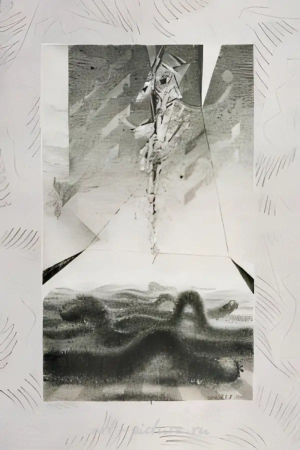 Переход, 1994, смешанная техника, автолитография, 87х58 Собственность автора