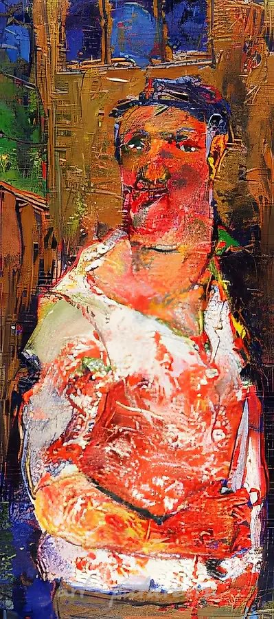 Дядя Ваня заколол свинью, 1973, оргалит, масло. Частная коллекция, Россия