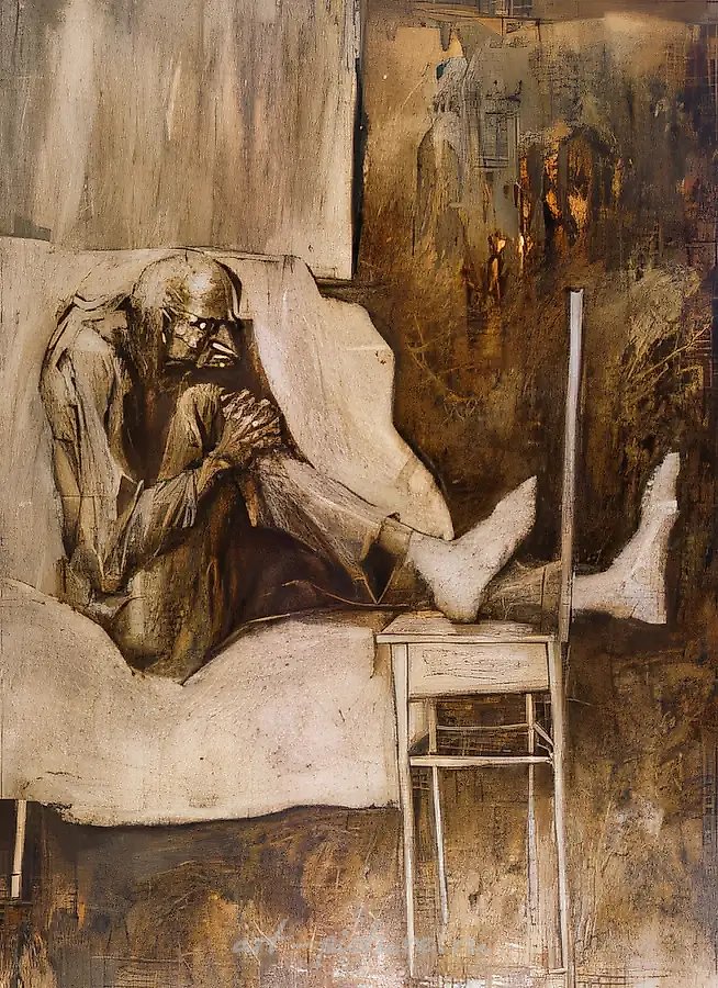 Старик, 1993, холст, акрил, масло, 197 х 145 Собственность автора
