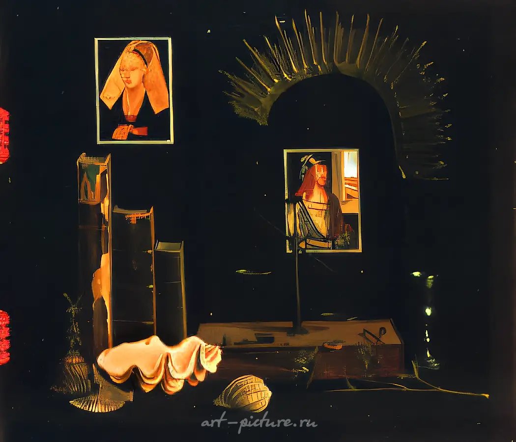 Натюрморт с репродукциями, 1995, холст, масло, 60x70. Частная коллекция, Тольятти, Россия