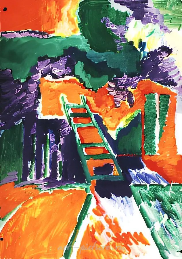 Оранжевая тень, 1994, гуашь на бумаге, 80x70 см. Частная коллекция, Днепропетровск