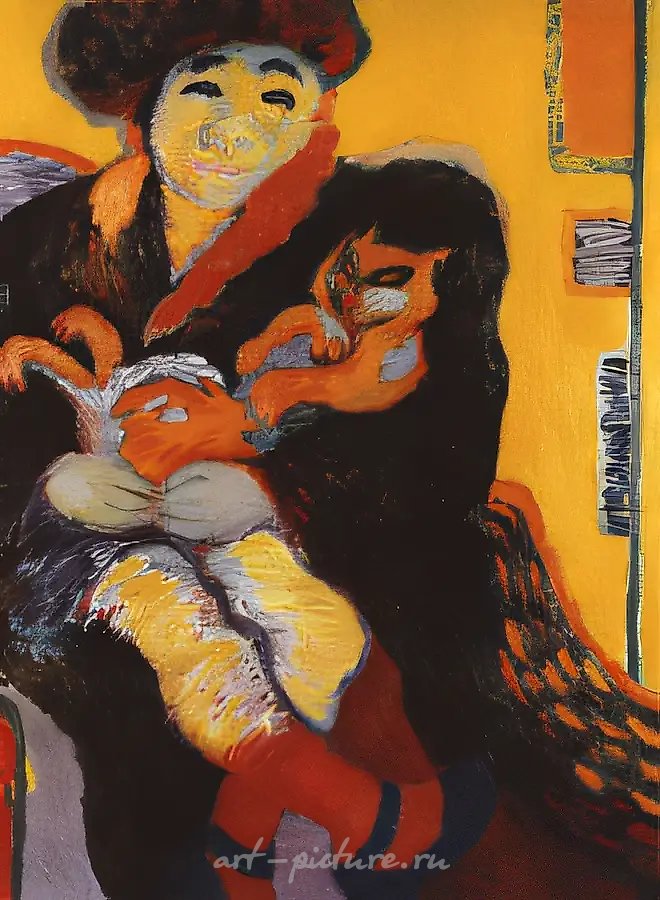 Китайский мальчик с кошкой, 1994, масло на холсте, 100x95 см. Частная коллекция, Днепропетровск
