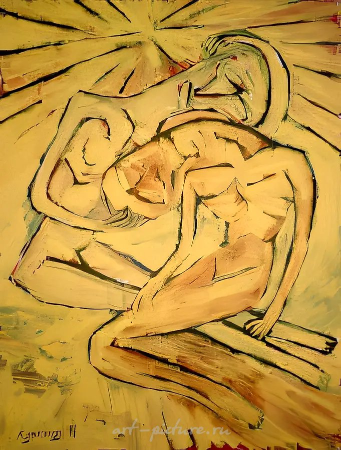 Пьета, 1994, гуашь на картоне, 110x100 см. Частная коллекция, Днепропетровск