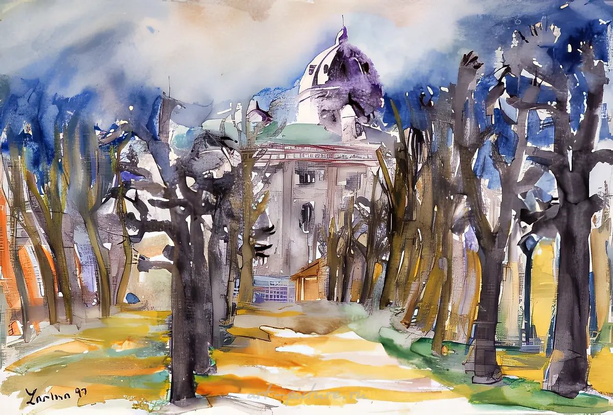 Весенний парк, 1997, бумага, акварель, 31х46 Собственность автора