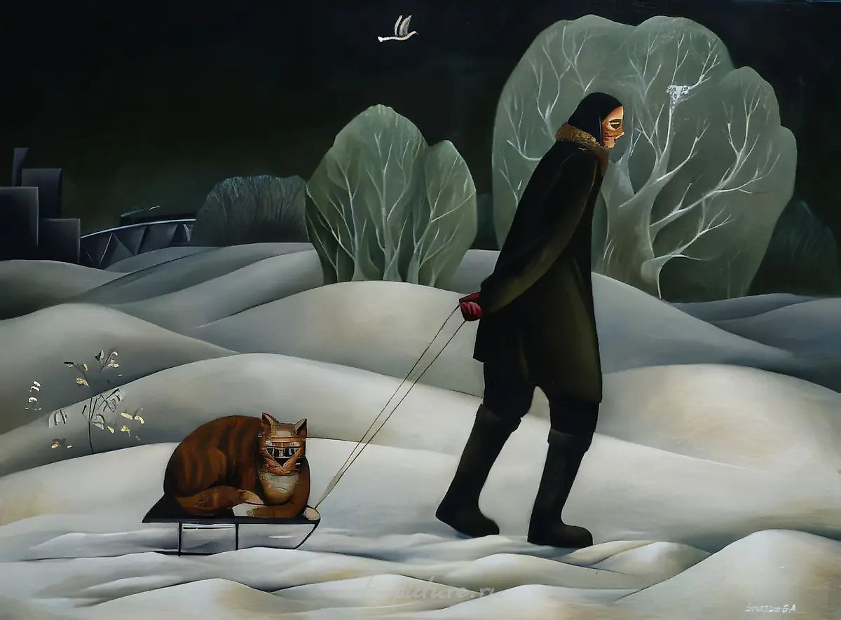 Прогулка, 1976, холст, масло, 60 х 80
