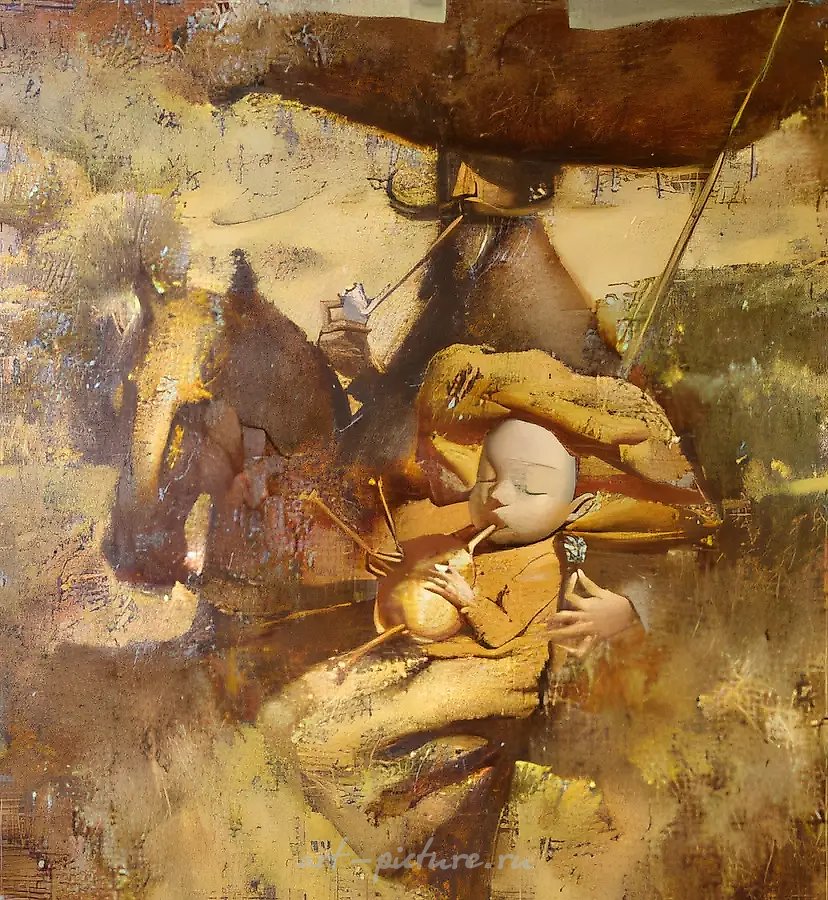 Прогулка в стиле барокко, 1999, холст, акрил, масло, 60x63. Собственность автора