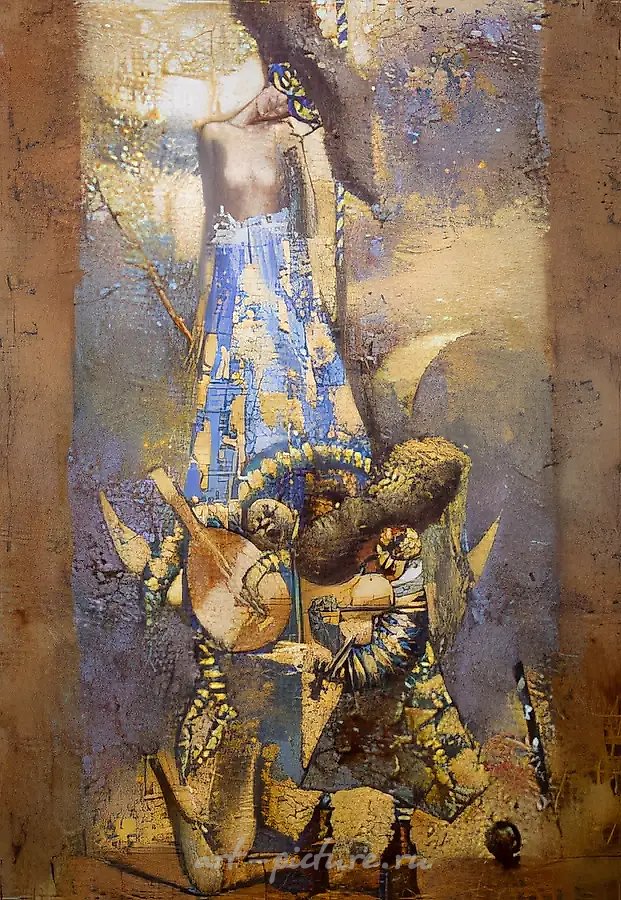 Из жизни Коломбины I, 1999, холст, масло, акрил, 70x55. Собственность автора