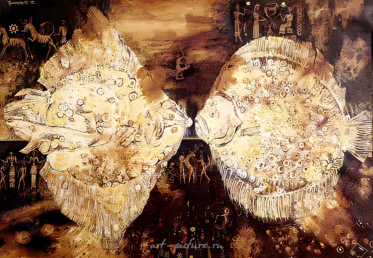 Поцелуй Фомальгаута, 1992, бумага, акварель, шариковая ручка, 59x89. Собственность автора, $1500