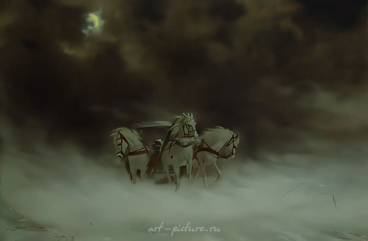 Февральская метель, 1996,  холст, масло, 90 x 130