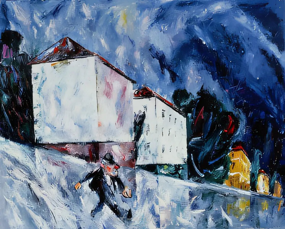 Вниз по улице., 1997, холст, масло, 81 x 101,5