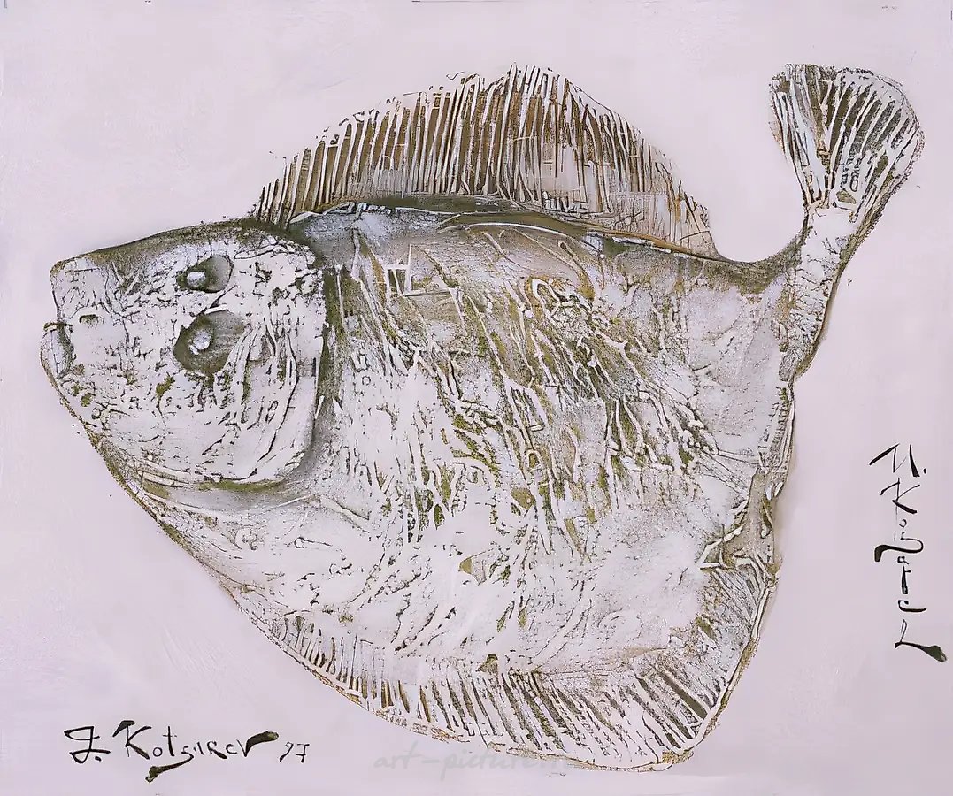Белая рыбка., 1997, холст, масло, 50х60