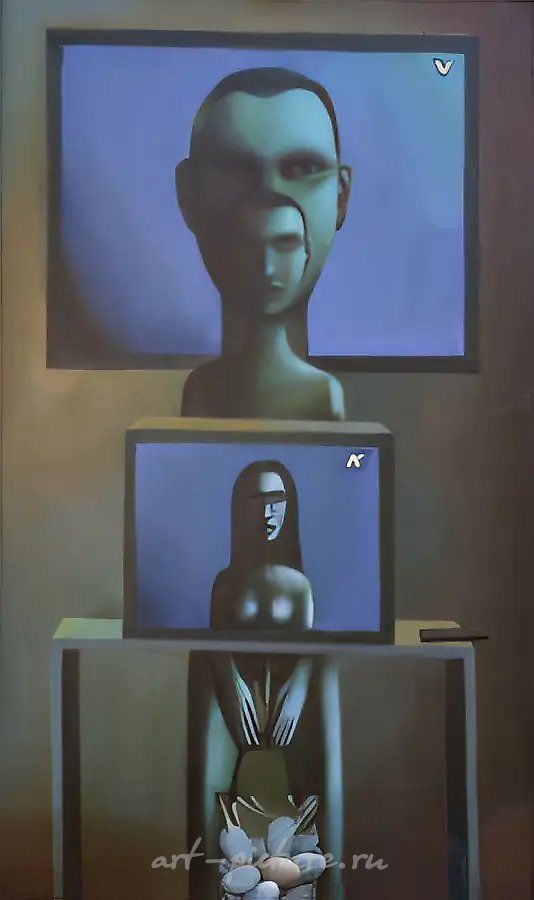 TV., 1996, холст, масло, 100x60