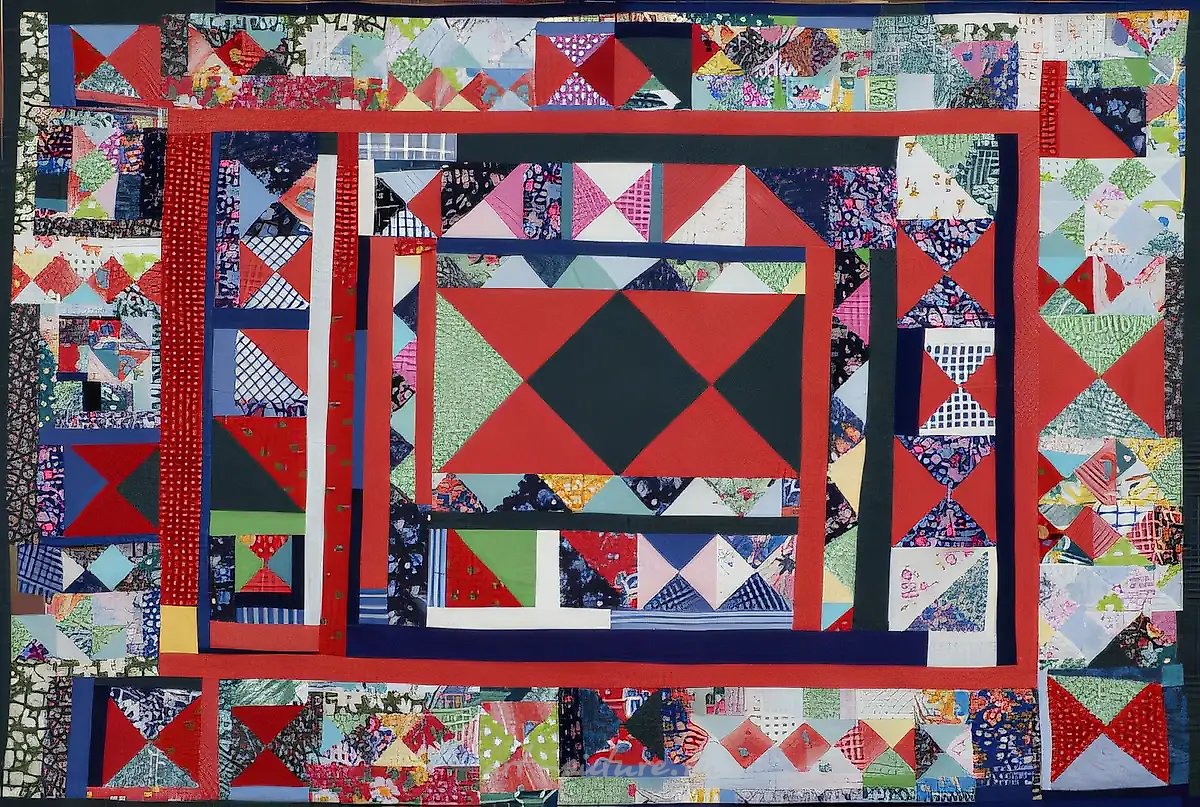 Весна - красна, 1991, лоскутное шитье, 112 x 166