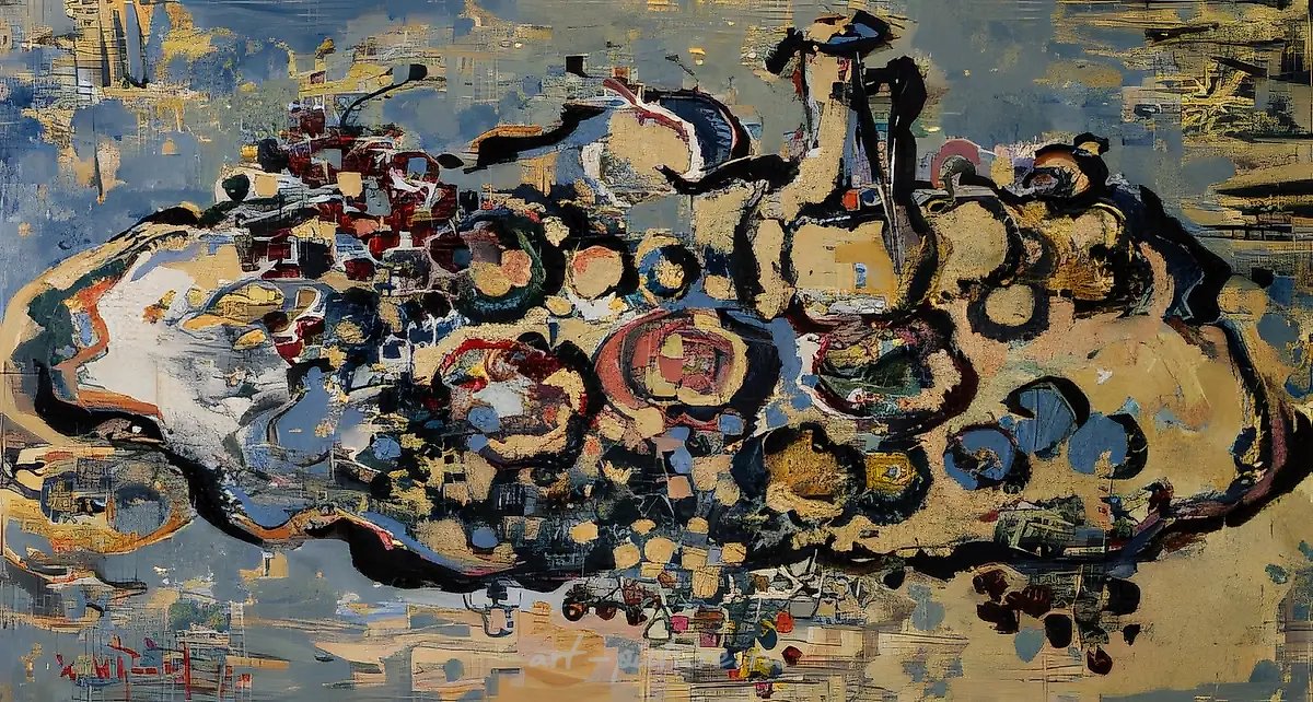 Осенний натюрморт.	, 1997, холст, масло, 47 х 86