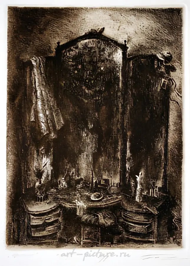 Трельяж. Из серии «Интерьер», 1984, офорт, акватинта, 19x15