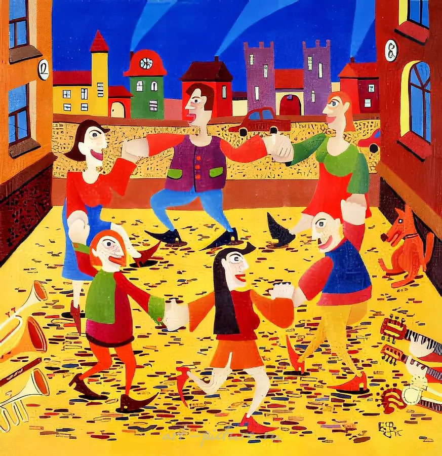 Танец, 1997, холст, масло, 70x70. Частная коллекция, США