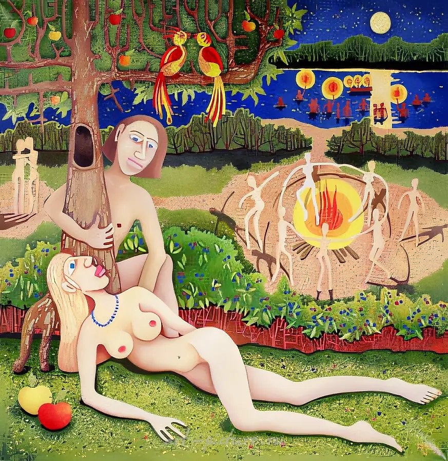 Ночь любви, 1998, холст, масло, 70x70. Собственность автора