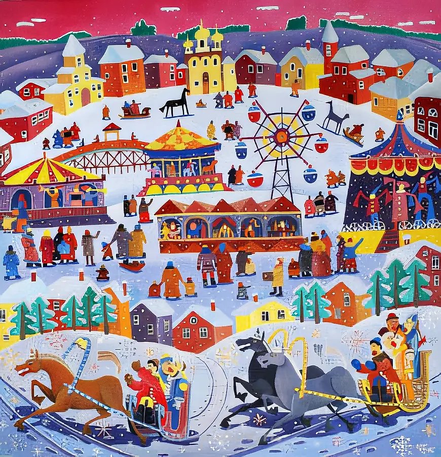 Масленица, 1995, холст, масло, 70x65. Собственность автора