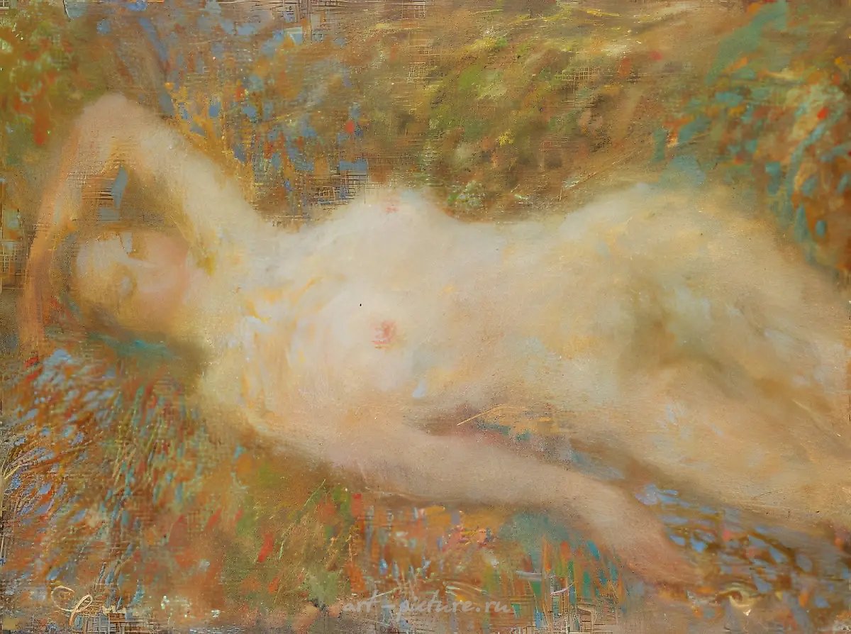 Лежащая обнажённая, 1996, масло на холсте, 80x100