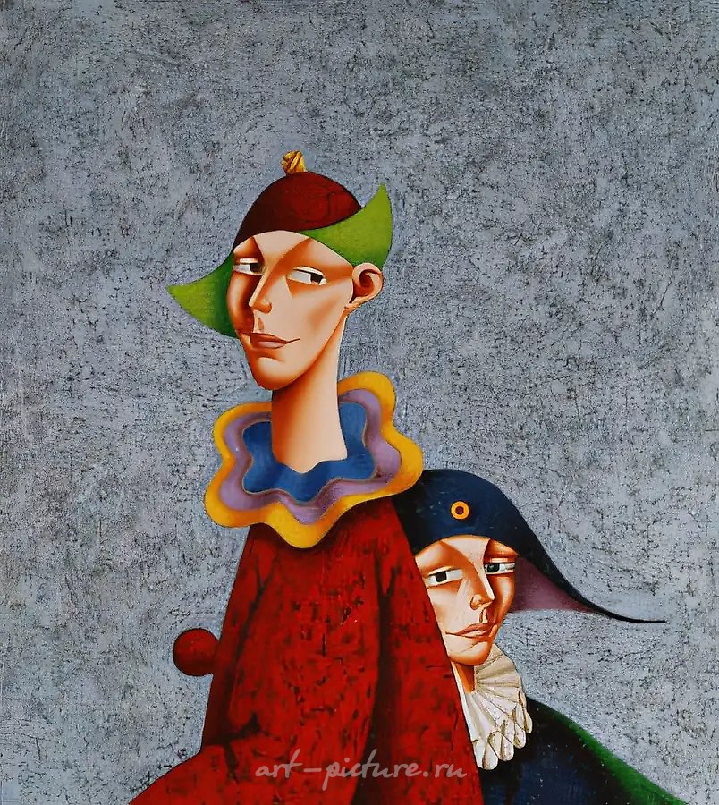 Двое., 1997, холст, масло, 110 х 100