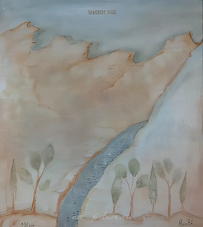 Романтический пейзаж., 1997, холст, темпера, масло, 100 х 90