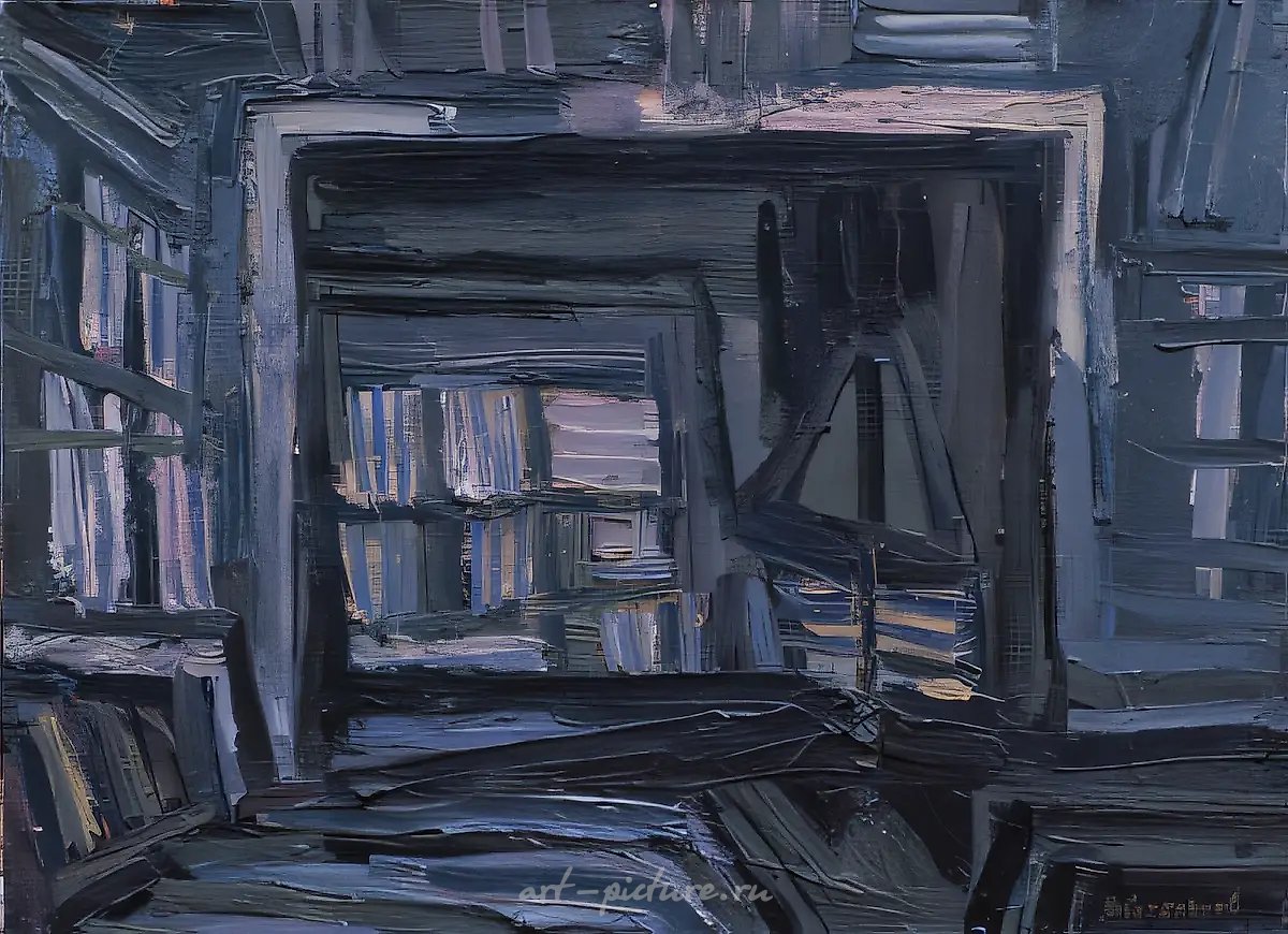 Комната ночью., 1994, холст, масло, 36 х 49