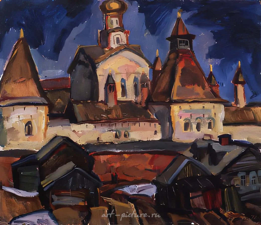 Ростовский пейзаж, 1972, картон, масло, 60 х 70